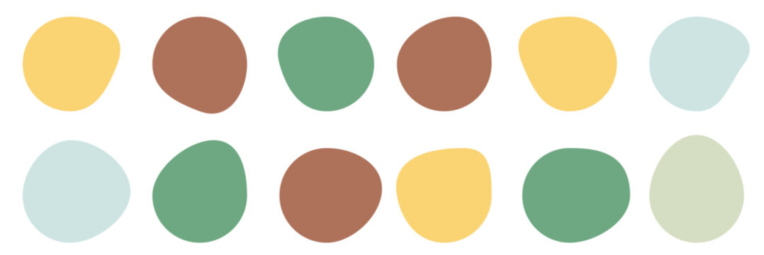 Organic shape liquid blob and irregular form in vibrant color. Abstract vector design. Trendy, modern splashes and fluid figures. Unique geometric style. Summer, autumn, interior fashion 