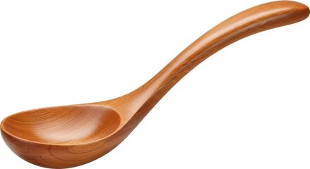 Wooden Ladle Isolated on White Background, Wooden spoon, Cooking utensil, Kitchenware
