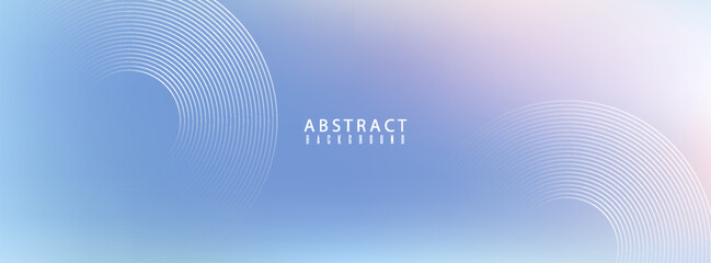 Abstract circle lines on light blue background. Geometric stripe line art design for poster, brochure, cover, website, header, web banner,