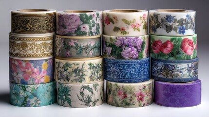 floral patterned washi tape roll