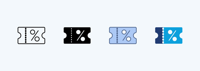 Coupon Icon Set Multiple Style Collection