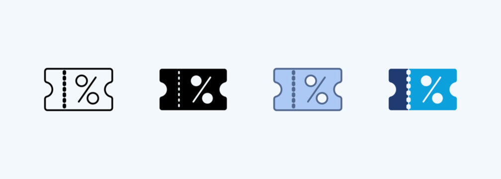 Coupon Icon Set Multiple Style Collection