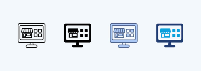 Web Store Icon Set Multiple Style Collection