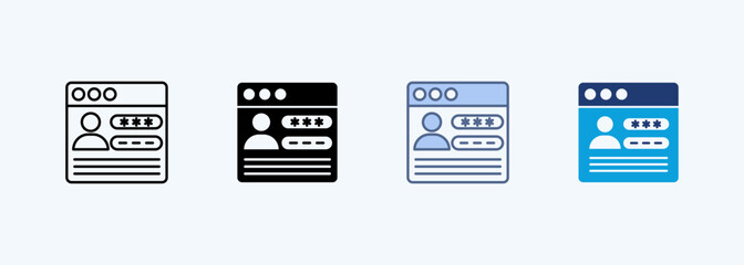 Sign Up Icon Set Multiple Style Collection