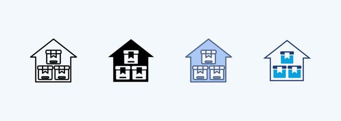 Ware House Icon Set Multiple Style Collection