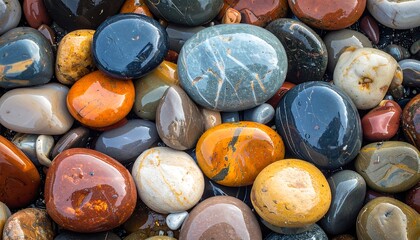 Polished Beach Stones - A Colorful Collection of Smooth Rocks.