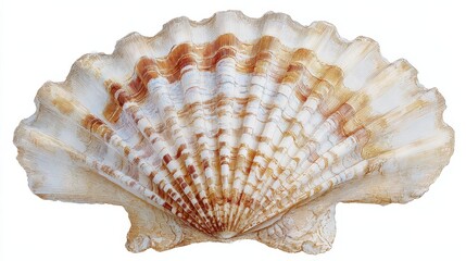 capture the essence of the ocean with this detailed scallop shell perfect for coastal decor nautical themes and summer designs that evoke seaside serenityisolated on white background