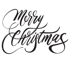 Elegant Merry Christmas and Happy New Year calligraphy vector