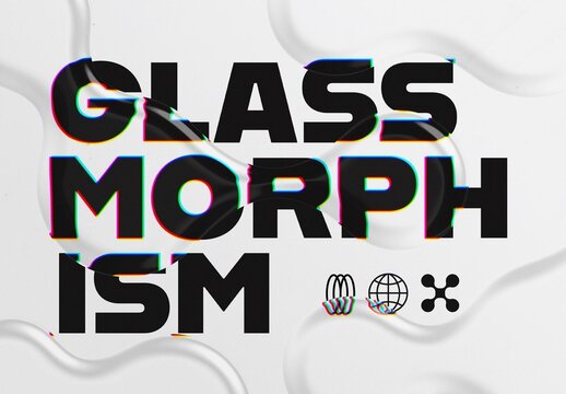 Glass Shapes Morphism Text Effect Mockup