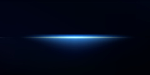 Obraz premium Laser abstract lines of light. Horizontal neon light. Neon blue horizontal speed lines simple abstract simple design