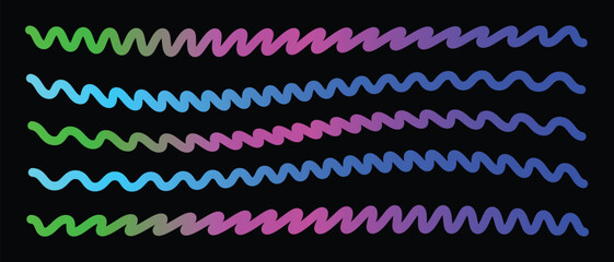 Vibrant wavy lines gradient abstract background pattern design