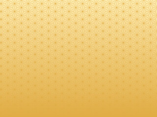 和風背景素材　金色の麻の葉模様　グラデーション