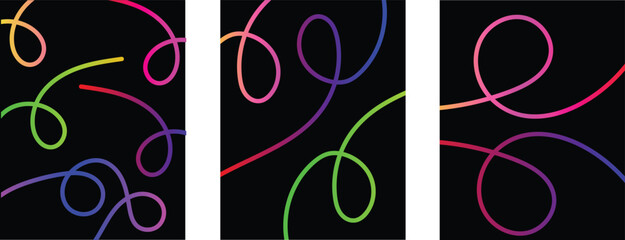 Abstract colorful glowing lines, dynamic looping gradient patterns