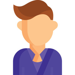 Illustration Of A Person In A Blue Kimono With Brown Hair Against A Transparent Background