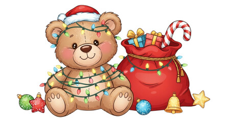 Bear and a bag of gifts