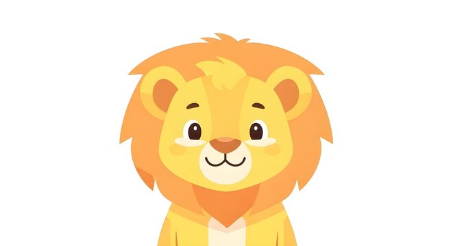  A little lion glowing with joy and courage, ideal for fun story illustrations.