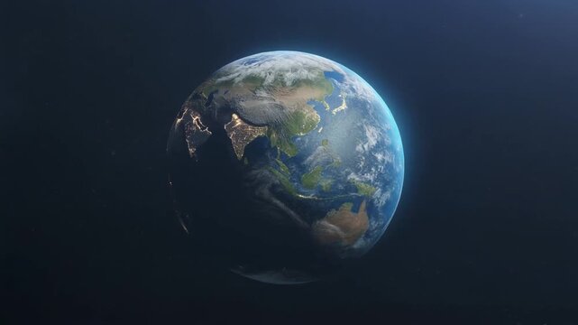 The beauty of Earth in space, depicting landforms and oceans