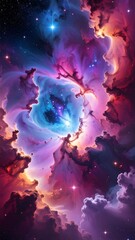 Cosmic Symphony - A Vibrant Nebula Painting the Canvas of Space.