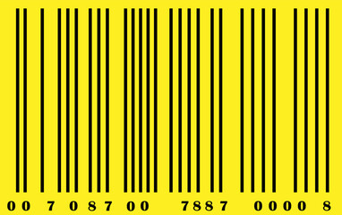 barcode in yellow, illustration, design,