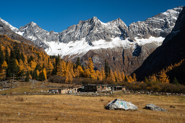 mountain landscape with snow