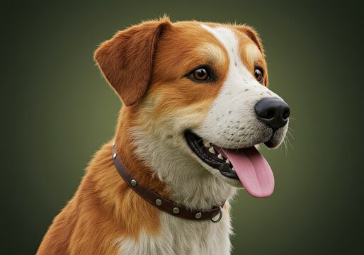 Adorable dog portrait with tongue out, a heartwarming image perfect for pet lovers, animal shelters, or veterinary clinics, conveying joy, companionship, and loyalty