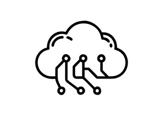 Obraz premium Cloud Computing Icon – Digital Technology, Data Storage, and Network Symbol