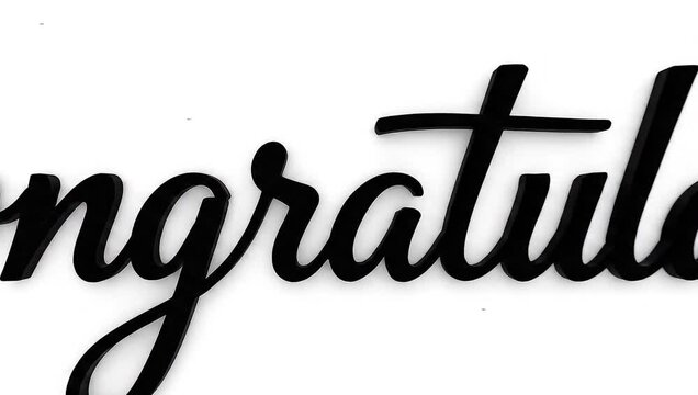 Black cursive word congratulations