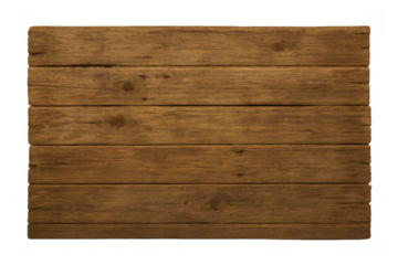 Rustic wooden planks forming a distressed brown background texture with rough timber surface, transparent isolated element