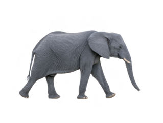 African elephant wildlife animal gray mammal large walking isolated nature safari textured skin tusk trunk ear terrestrial herbivore majestic outdoors savanna conservation endangered fauna side
