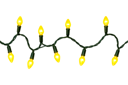 String of Glowing Yellow Incandescent Lights