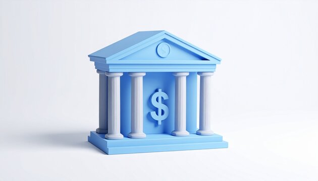 Conceptual 3D illustration of a house icon made of money representing real estate business, housing finance, and property sale concept