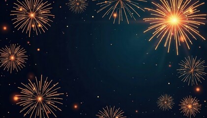 Obraz premium Golden & silver fireworks seamless pattern Elegant New Year's design , banner, cover, texture