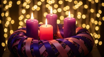 Gaudete Sunday Advent Wreath Candles Lit Rejoicing Third Sunday of Advent Celebration Tradition