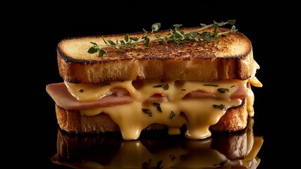 Delicious cheese toast for breakfast idea advertisement in the morning