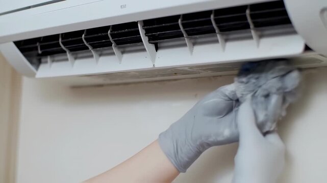 Cleaning an air conditioner unit