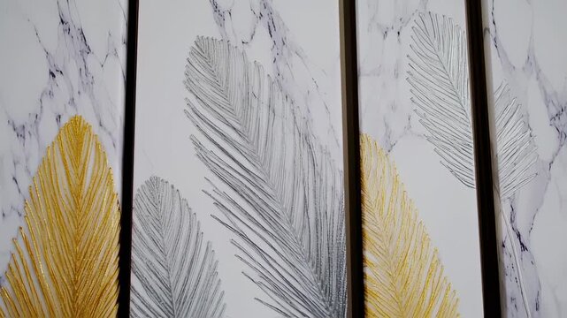 Decorative Panels with Beaded Leaf Designs