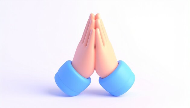 render of high five 3d icon hand isolated background