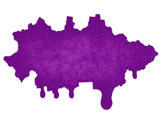 Purple watercolor splash with textured edges, abstract paint stain, isolated on transparent background, creative design element for art, decoration, or digital project