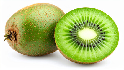 Freshly Sliced Kiwi Fruit Isolated on a White Background
