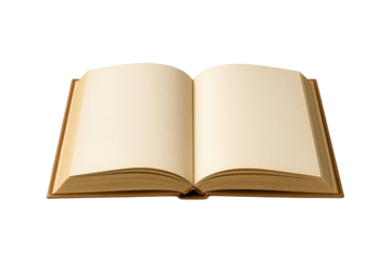 Antique open book with aged pages and cover