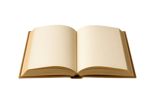 Antique open book with aged pages and cover - Powered by Adobe