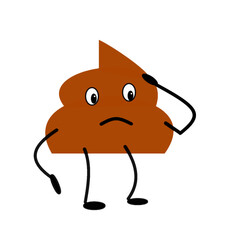 constipation problem health issue poop looking sad concept to illustrate unhealthy bowel movement.eps