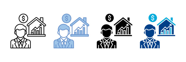 Broker Icon Set Multiple Style Collection