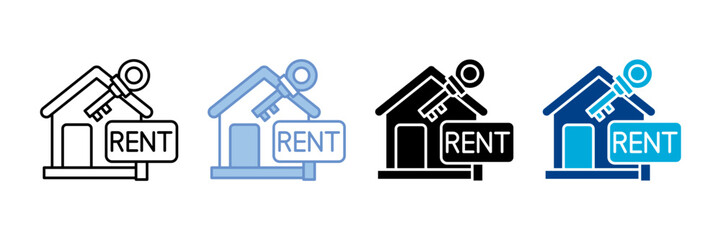 Rent Icon Set Multiple Style Collection