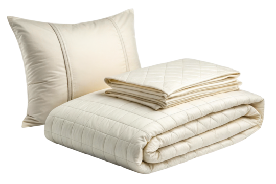 Cream Quilted Bedding Ensemble