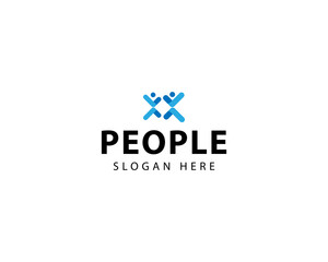 People logo design, Community human Logo, people logo design template design, vector illustration
