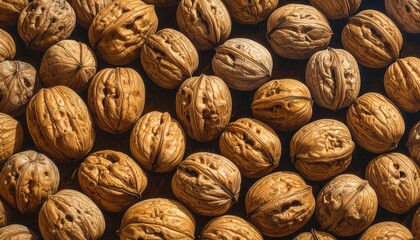 Pile of Walnuts - A Close-Up View of Healthy Nuts.