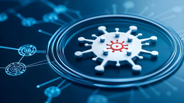 Virus detection action laboratory environment scientific illustration digital viewpoint