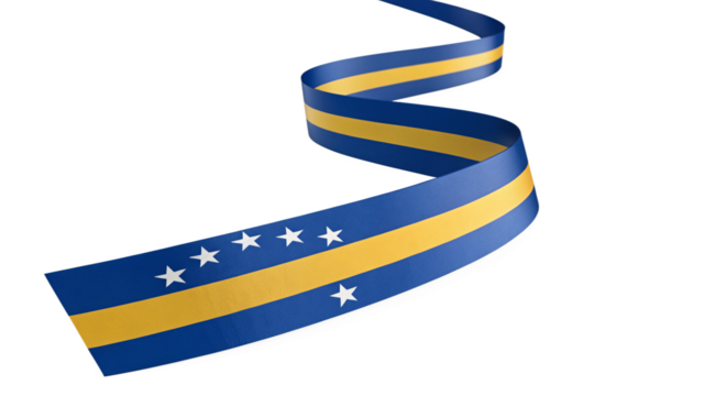 Bosnia and herzegovina flag ribbon waving isolated on transparent background