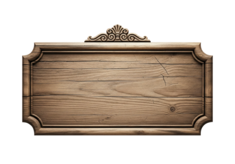 Rustic antique wooden fairground sign with ornate carved border, perfect for vintage signage or historical display